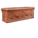 Großer rechteckiger Terracottakübel - Cassetta Roma Festonata